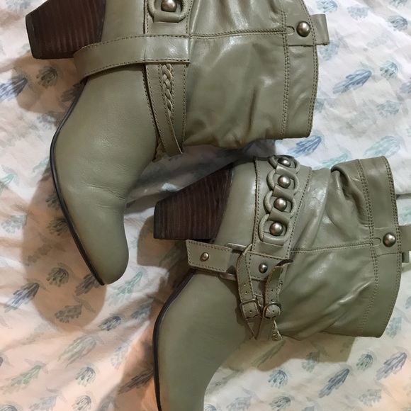 RJ girl heeled boots tan/green - Picture 4 of 4